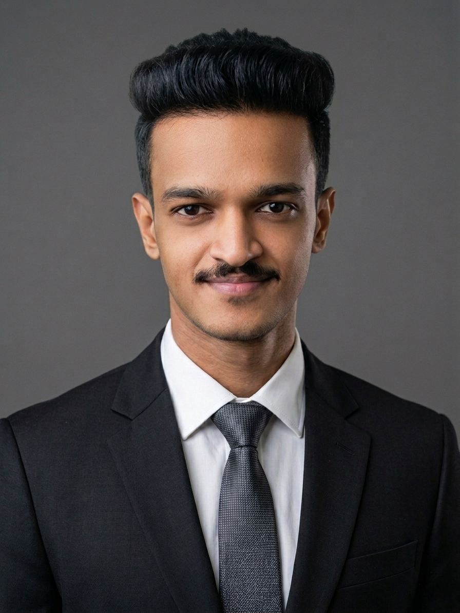 Naveen Kumar Katta wearing a dark suit